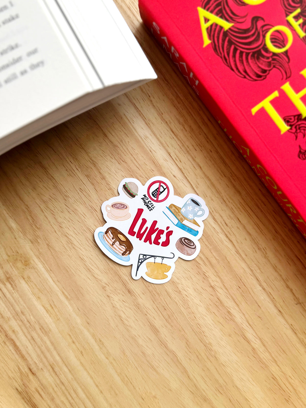 Cozy Small Town Cafe Bookish Sticker