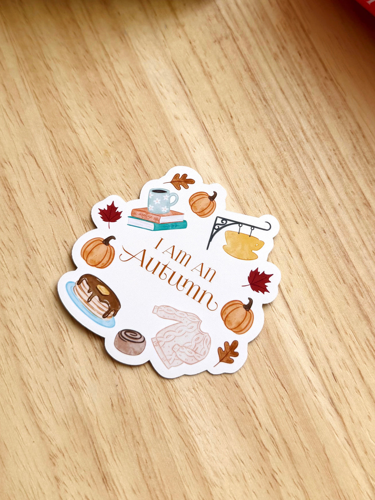 I Am An Autumn Cozy Small Town Bookish Sticker