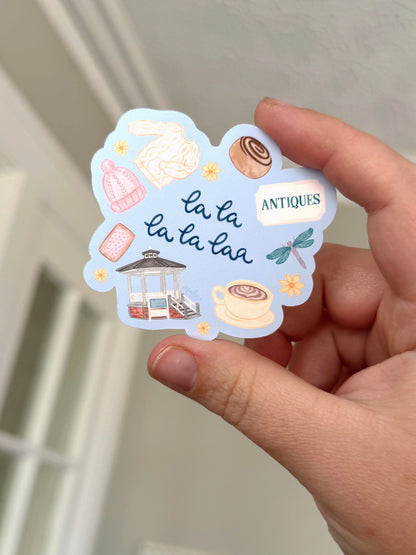 La La La La Laaa Cozy Small Town Bookish Sticker