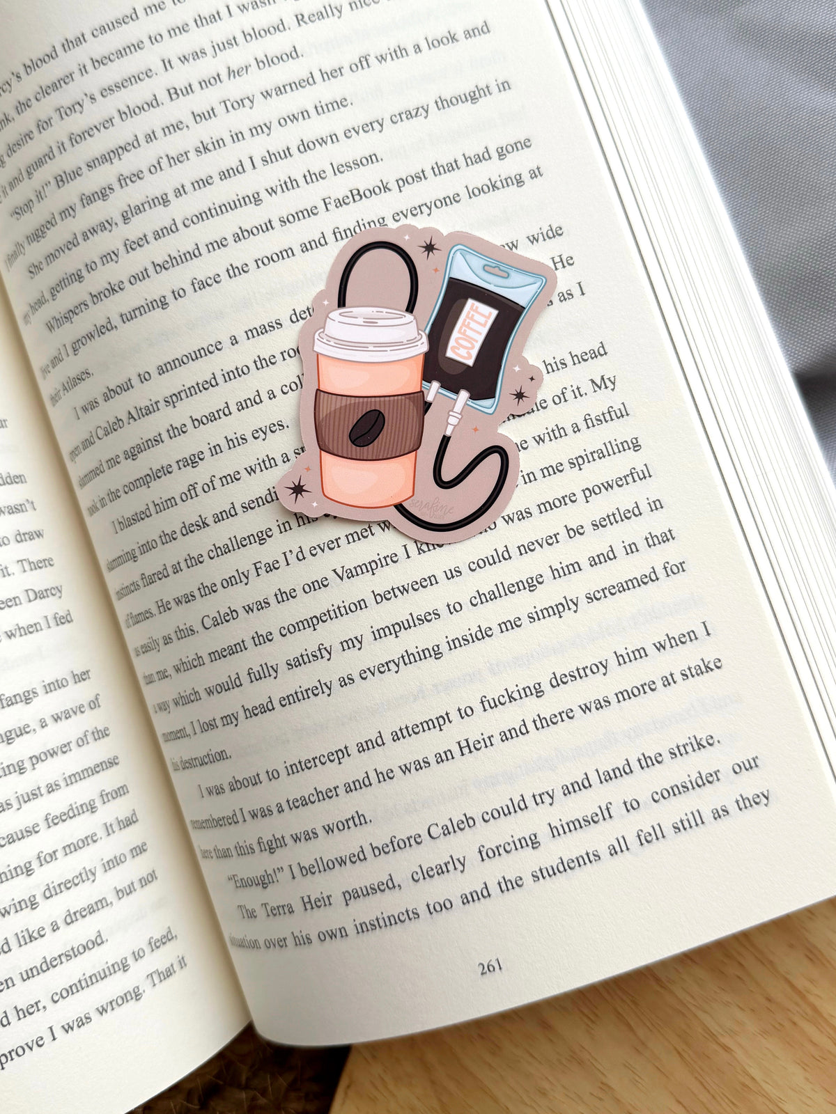 Coffee in an IV Cozy Small Town Bookish Sticker
