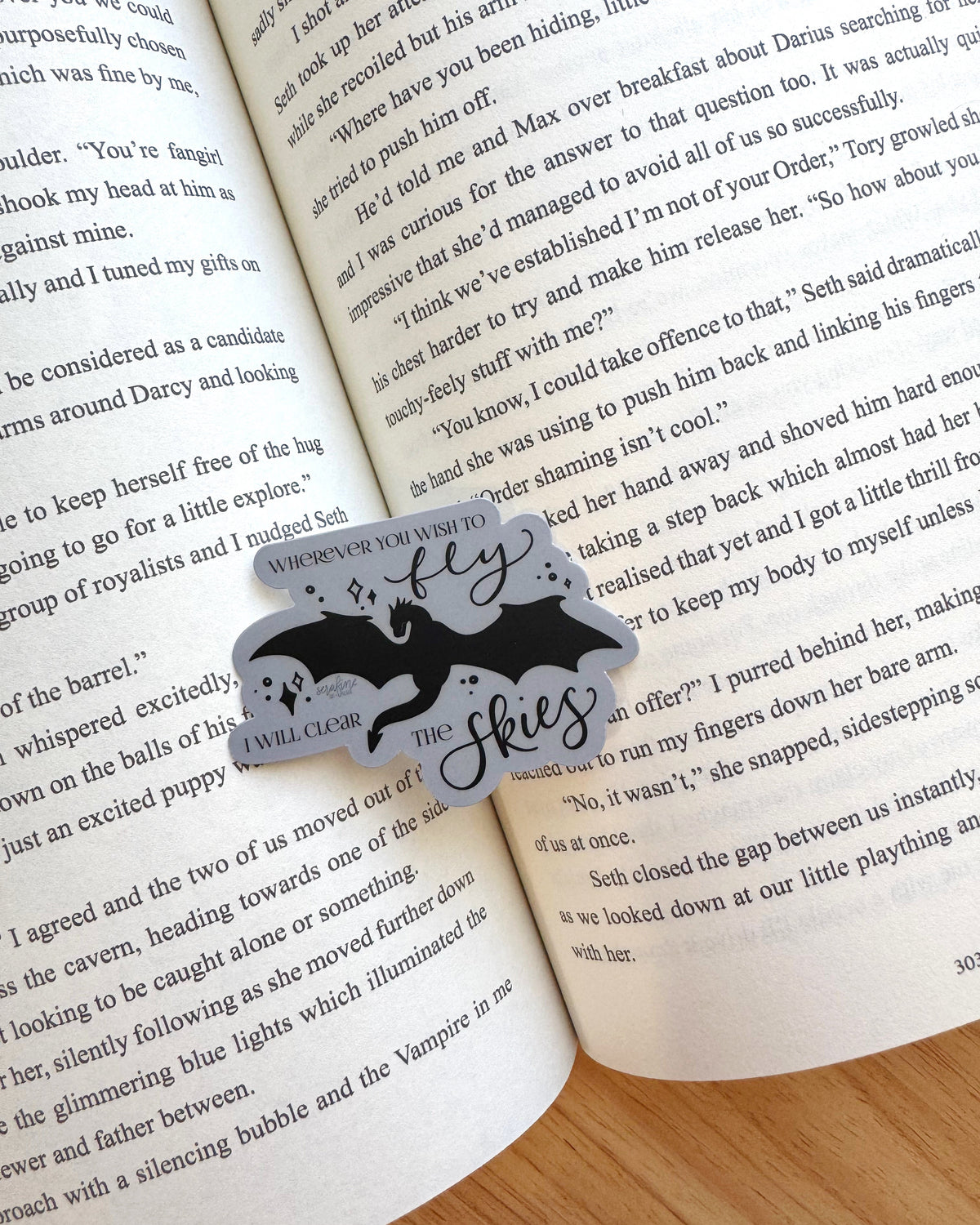 Wherever You Wish To Fly Dragon Sticker | On Wings of Blood by Briar Boleyn | Officially Licensed