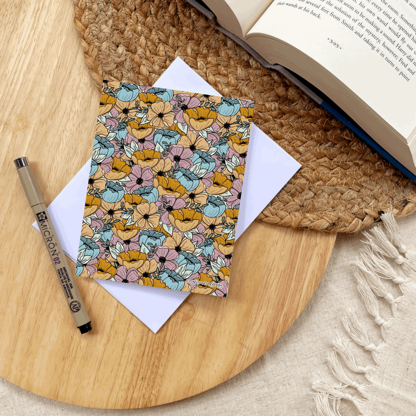 Assorted Flower Notecards Set | Handmade Art Note Cards – Serafine Art ...