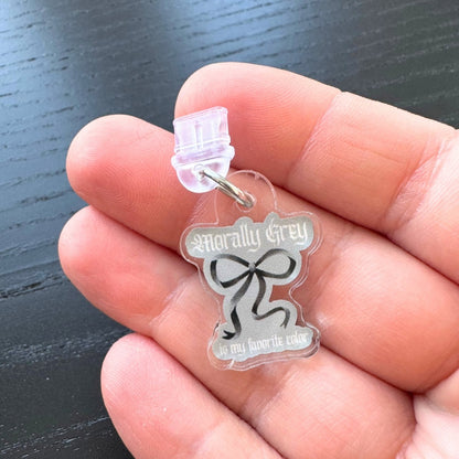 Morally Grey Is My Favorite Color Bow Kindle Charm | Bookish USB-C Dust Plug