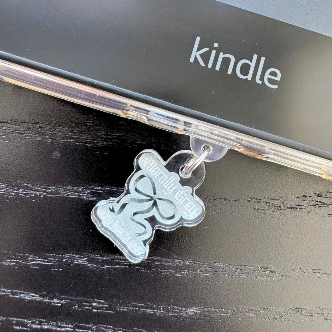 Morally Grey Is My Favorite Color Bow Kindle Charm | Bookish USB-C Dust Plug