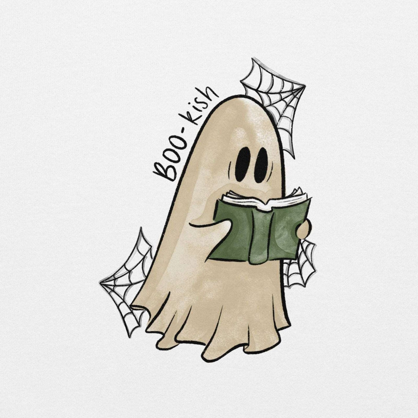 Boo-kish Ghost Unisex Hoodie | Bookish Halloween Merch - Serafine Art & Design - 