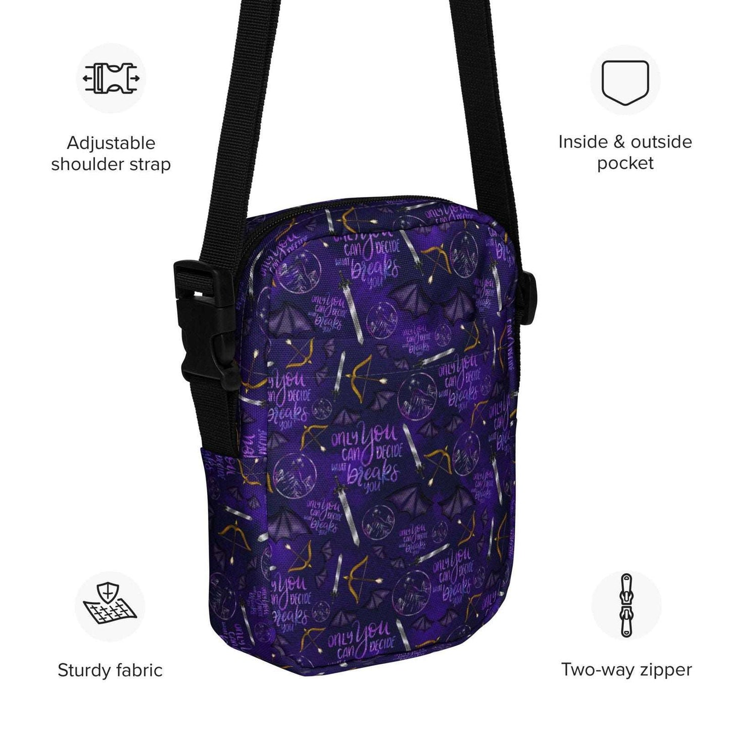 Bookish Crossbody Bag | ACOTAR Night Court | SJM Merch - Serafine Art & Design - 