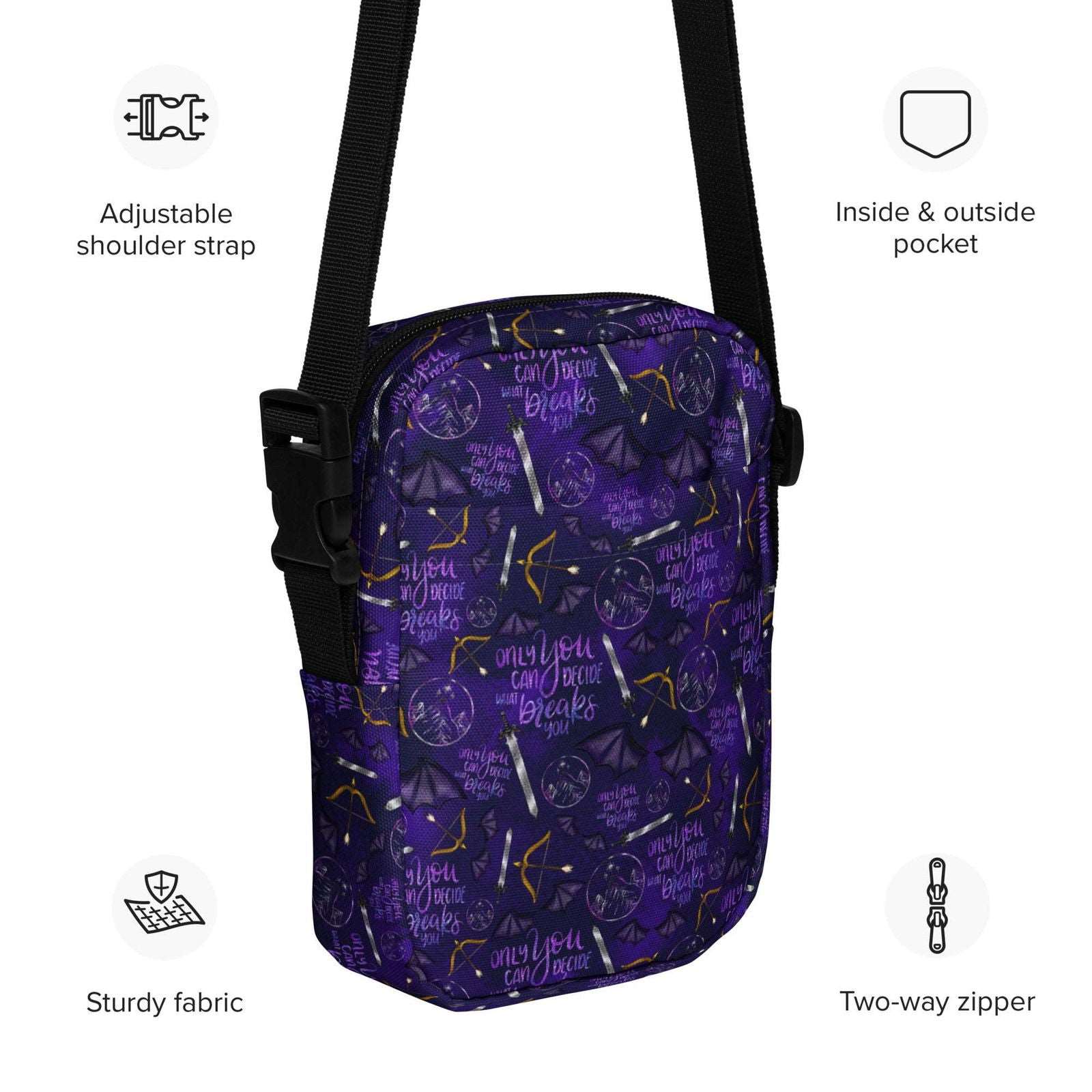 Bookish Crossbody Bag | ACOTAR Night Court | SJM Merch - Serafine Art & Design - 