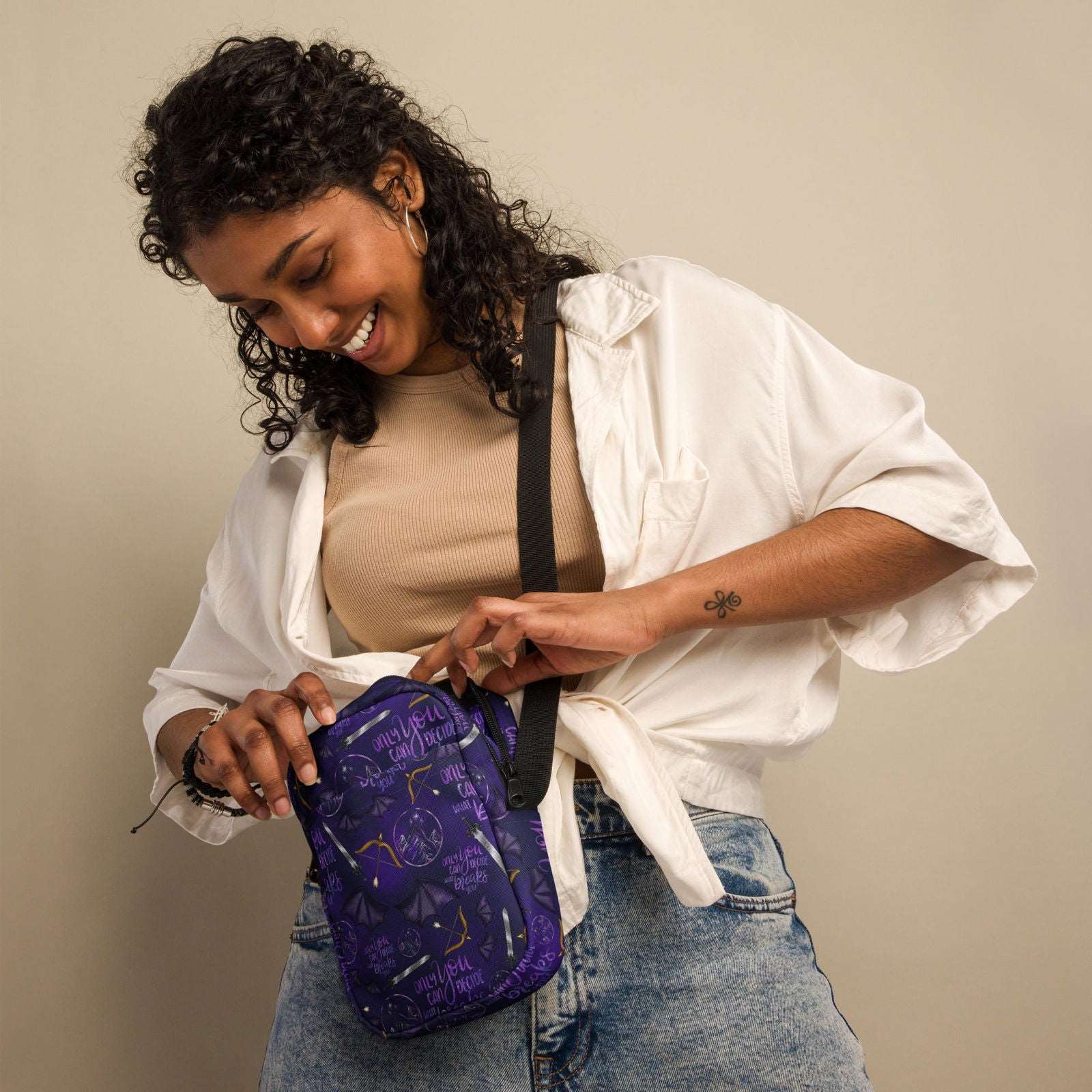 Bookish Crossbody Bag | ACOTAR Night Court | SJM Merch - Serafine Art & Design - 