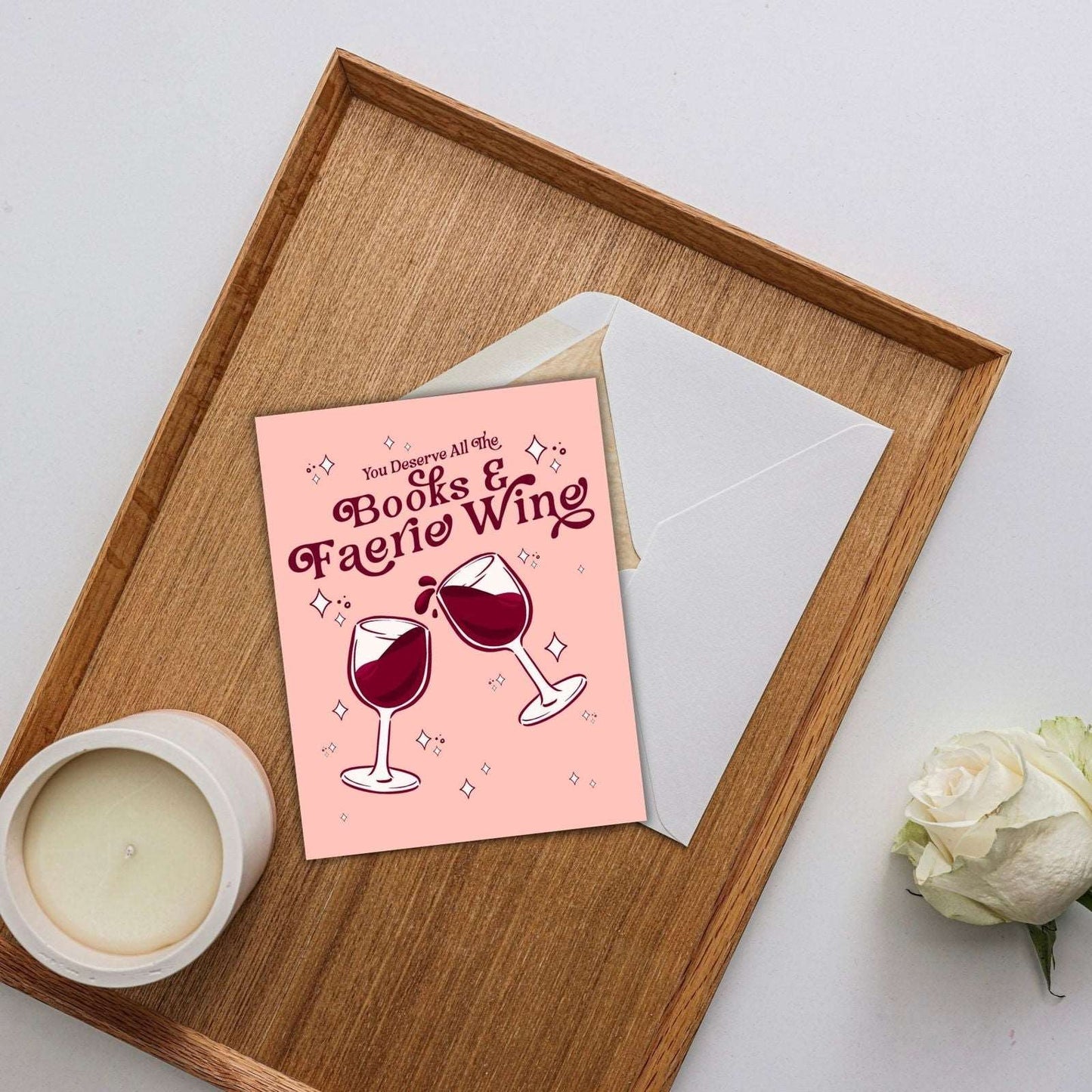 Books and Faerie Wine Birthday Card | Bookish Greeting Cards - Serafine Art & Design - 