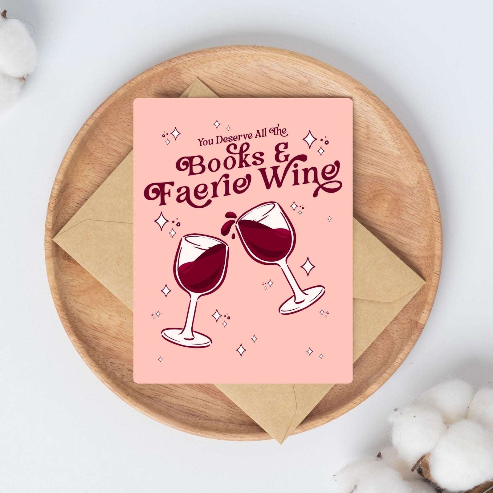 Books and Faerie Wine Birthday Card | Bookish Greeting Cards - Serafine Art & Design - 