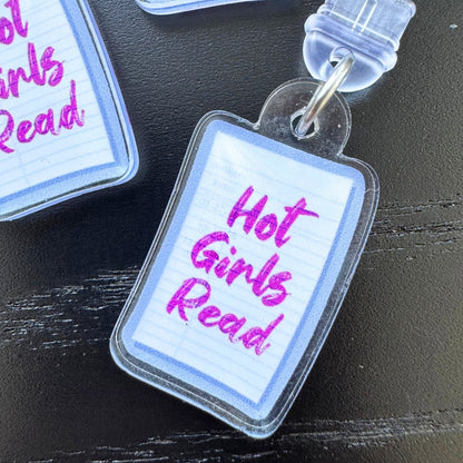 Hot Girls Read Library Card Kindle Charm | Bookish USB-C Dust Plug
