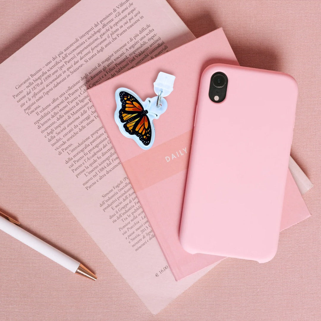 Monarch Butterfly Kindle Charm | Bookish USB-C Dust Plug