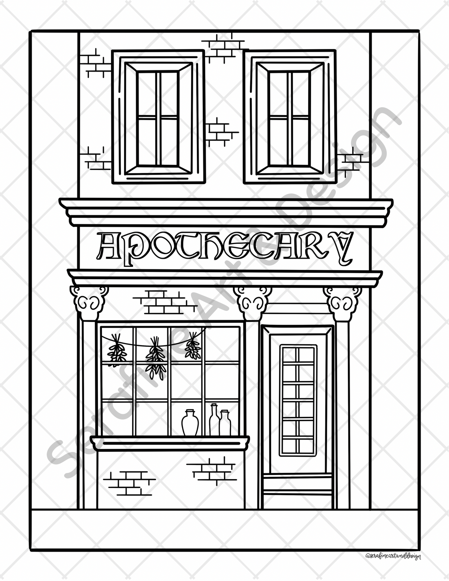Ivy and Inkwells Dark Academia Coloring Book by Serafine Art and Design