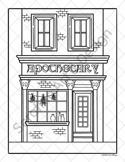 Ivy and Inkwells Dark Academia Coloring Book by Serafine Art and Design