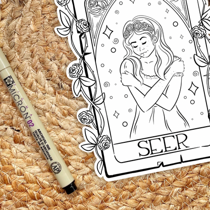 Elain Seer Character Card Sticker | ACOTAR | Sarah J Maas | Bookish - Serafine Art & Design - 