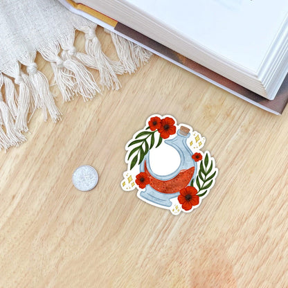Flameroot Bottle Sticker | Spark of The Everflame by Penn Cole | Bookish Stickers - Serafine Art & Design - 