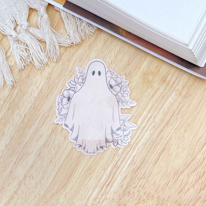 Flower Ghost Sticker | Victorian Ghost Sunflower Sticker - Serafine Art & Design - 