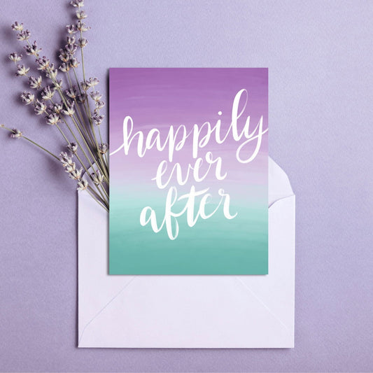 Happily Ever After Fairytale Wedding Card | Bookish Greeting Cards - Serafine Art & Design - 