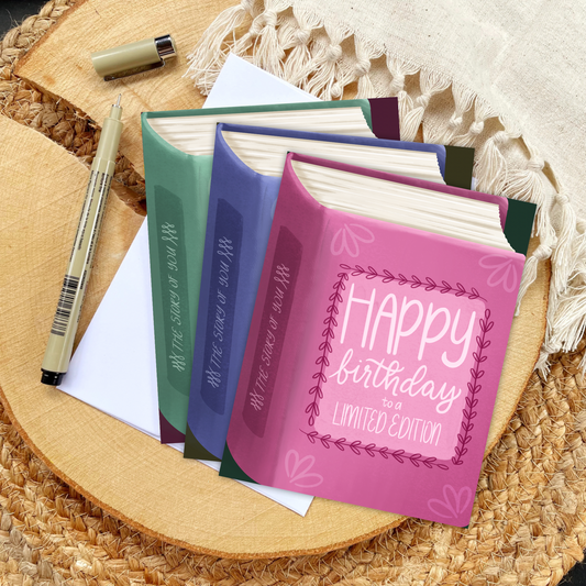 Happy Birthday To A Limited Edition Card | Bookish Greeting Cards - Serafine Art & Design - 