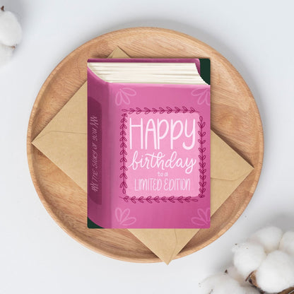 Happy Birthday To A Limited Edition Card | Bookish Greeting Cards - Serafine Art & Design - 