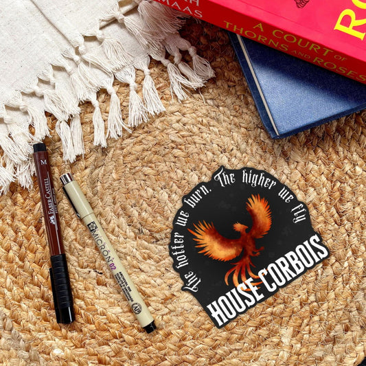 House Corbois Phoenix Sticker | Spark of The Everflame by Penn Cole | Bookish Stickers - Serafine Art & Design - 