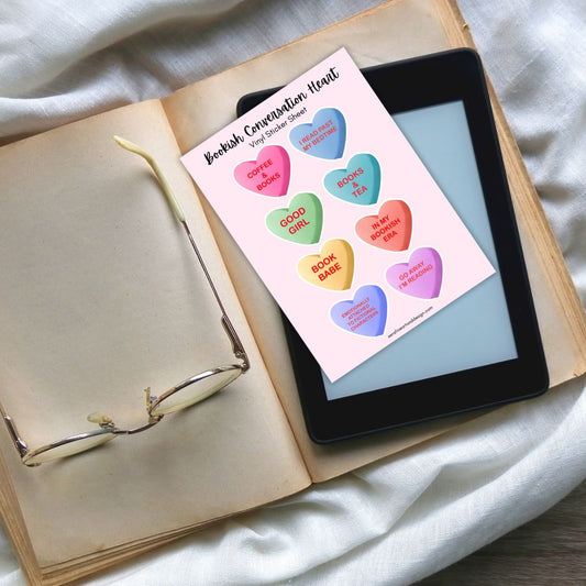 Bookish Heart Candies Vinyl Sticker Sheet