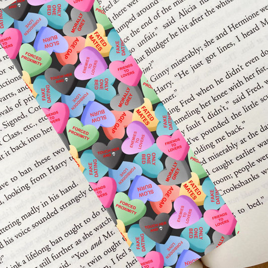 Romance Book Trope Heart Candies Bookmark