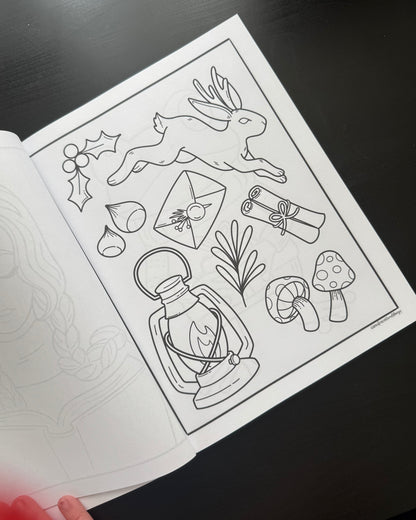 Cookies & Curiosities: A Cozy Yuletide Coloring Book by Serafine Art and Design