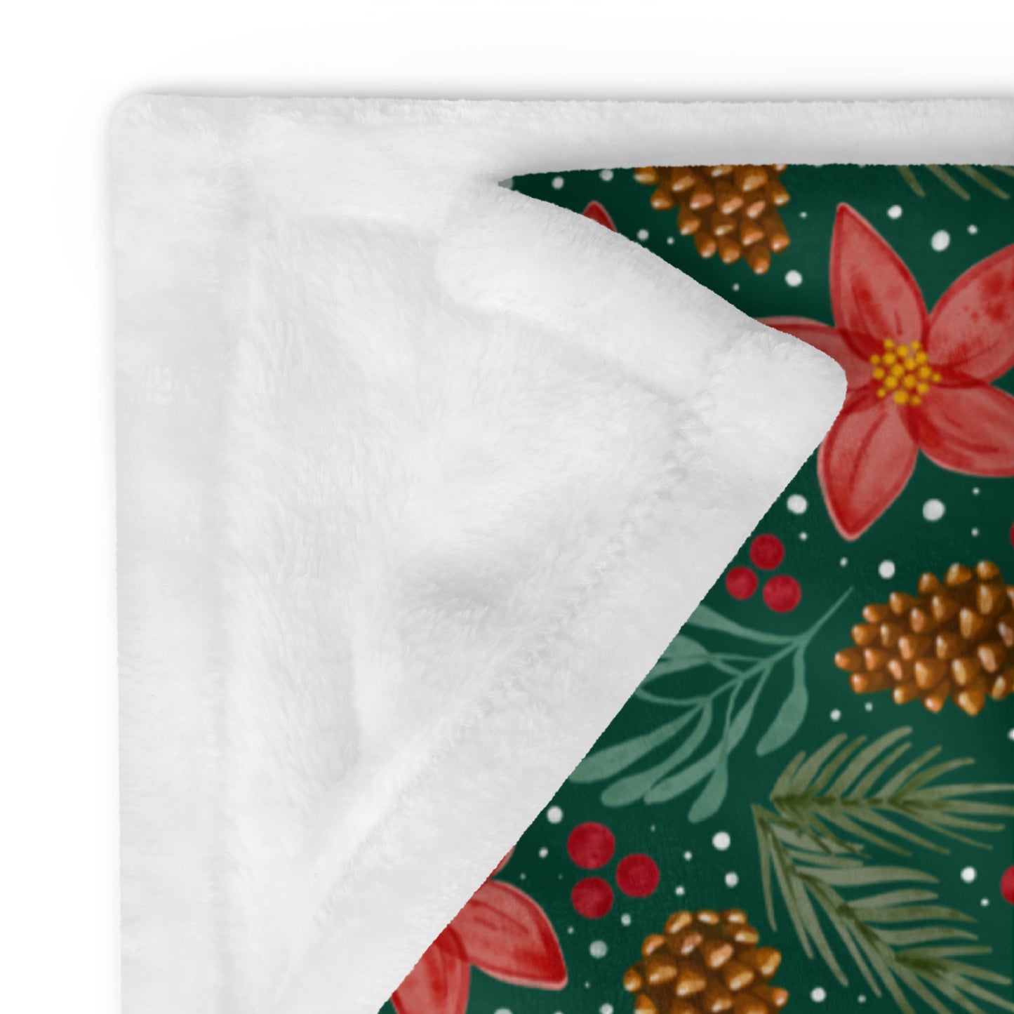 Snowy Christmas Floral Velvet Soft Throw Blanket