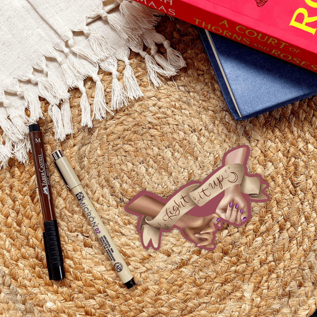 Light It Up Bryce & Danika Sticker | Sarah J Maas | Crescent City Merch - Serafine Art & Design - 