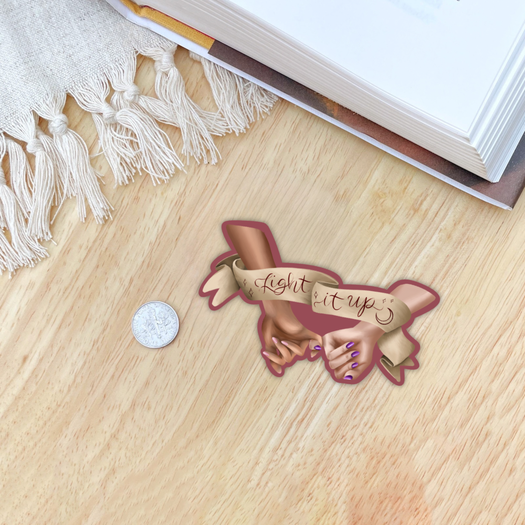 Light It Up Bryce & Danika Sticker | Sarah J Maas | Crescent City Merch - Serafine Art & Design - 
