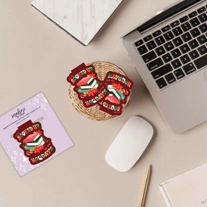 Booked for the Holidays Magnetic Bookmark | Cute Reading Accessories Gift for Book Lovers