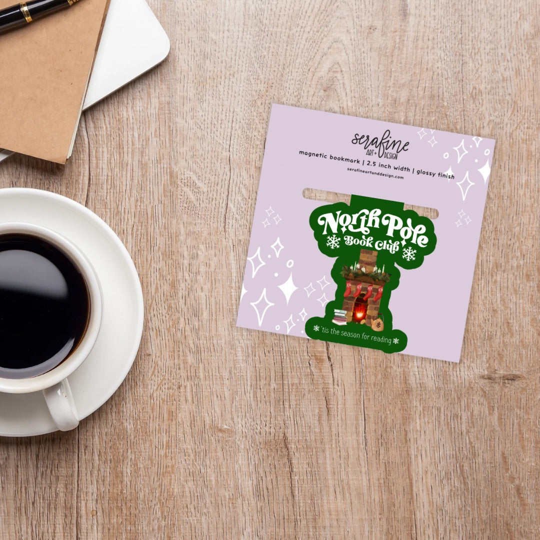 North Pole Book Club Magnetic Bookmark | Cute Reading Accessories Gift for Book Lovers