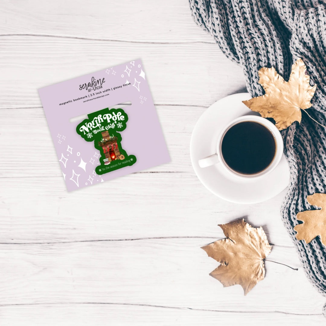 North Pole Book Club Magnetic Bookmark | Cute Reading Accessories Gift for Book Lovers