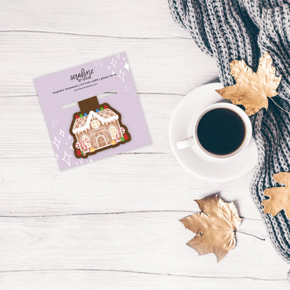 Gingerbread Bookstore Magnetic Bookmark | Cute Reading Accessories Gift for Book Lovers