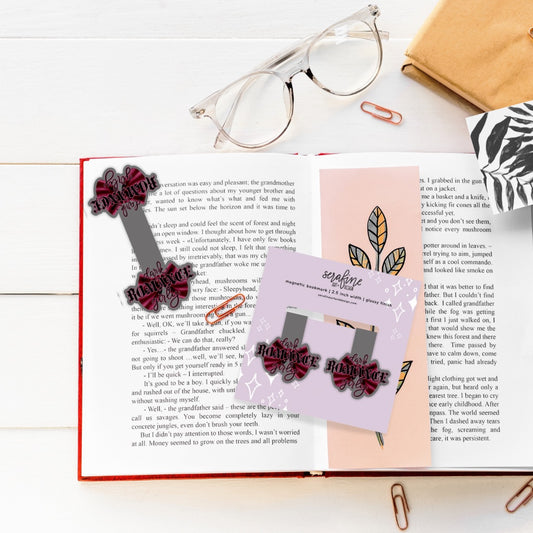 Dark Romance Girly Magnetic Bookmark | 2.5” Glossy Finish