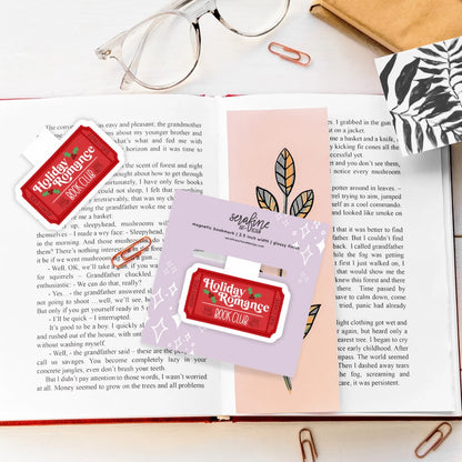 Holiday Romance Book Club Magnetic Bookmark | Cute Reading Accessories Gift for Book Lovers