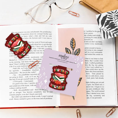 Booked for the Holidays Magnetic Bookmark | Cute Reading Accessories Gift for Book Lovers