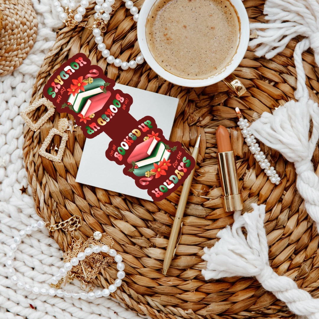 Booked for the Holidays Magnetic Bookmark | Cute Reading Accessories Gift for Book Lovers