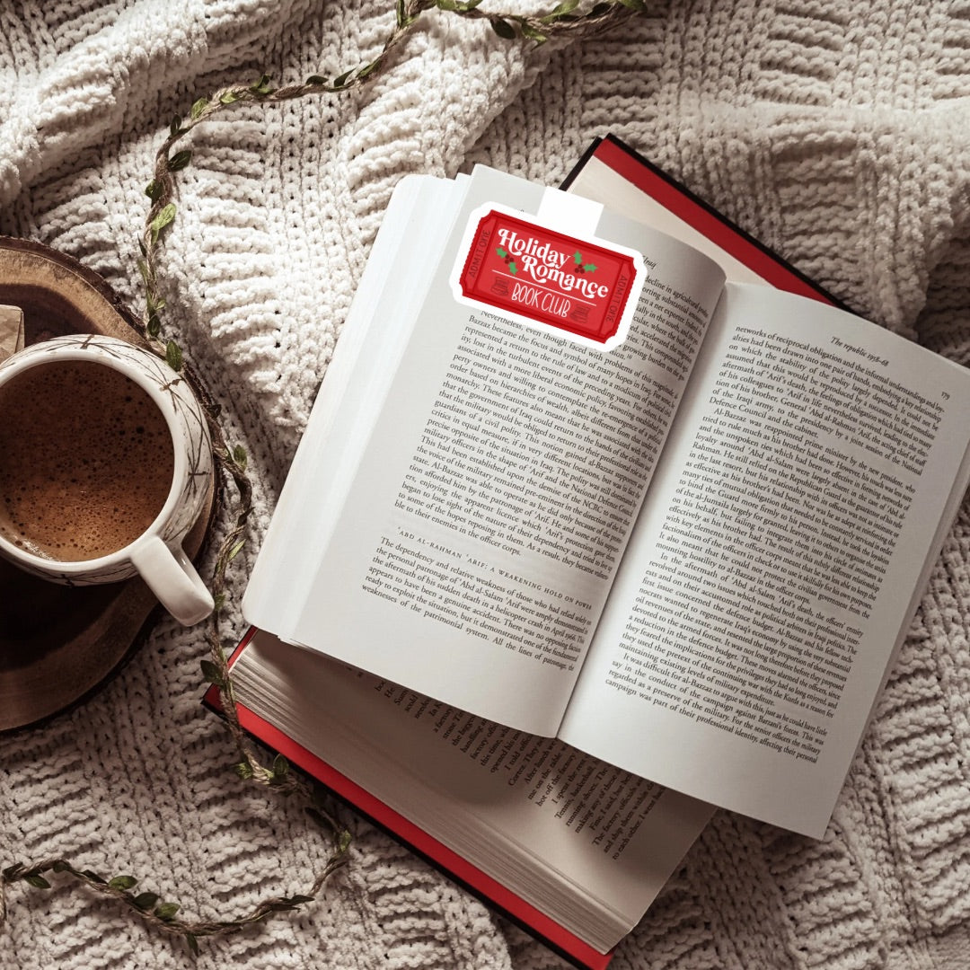 Holiday Romance Book Club Magnetic Bookmark | Cute Reading Accessories Gift for Book Lovers