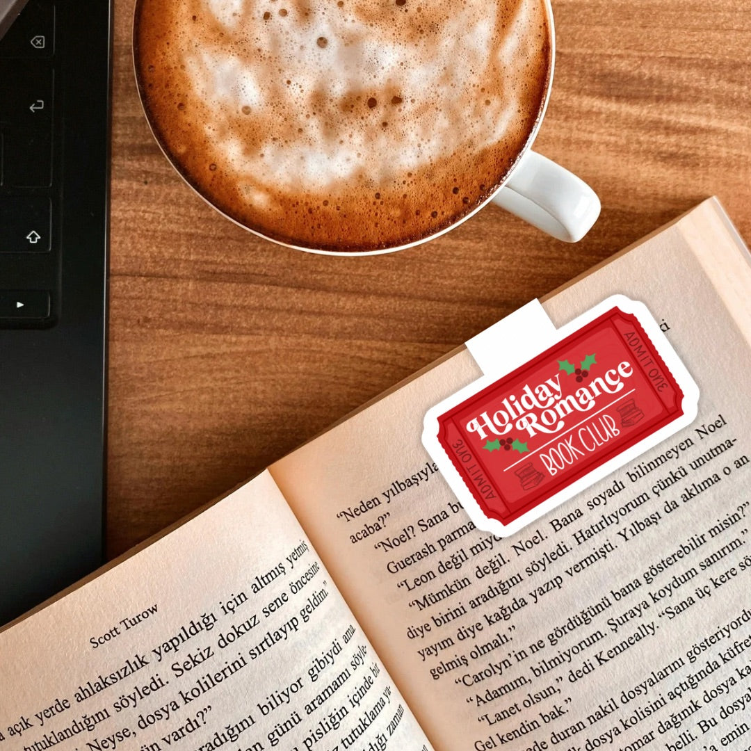 Holiday Romance Book Club Magnetic Bookmark | Cute Reading Accessories Gift for Book Lovers