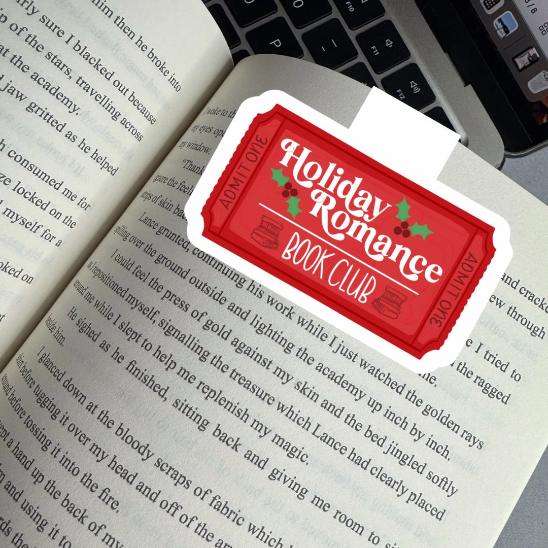 Holiday Romance Book Club Magnetic Bookmark | Cute Reading Accessories Gift for Book Lovers