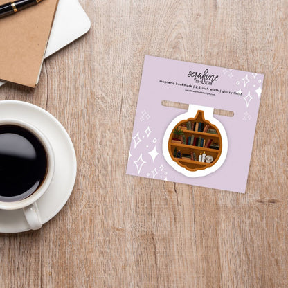 Pumpkin Bookshelf Dark Academia Magnetic Bookmark