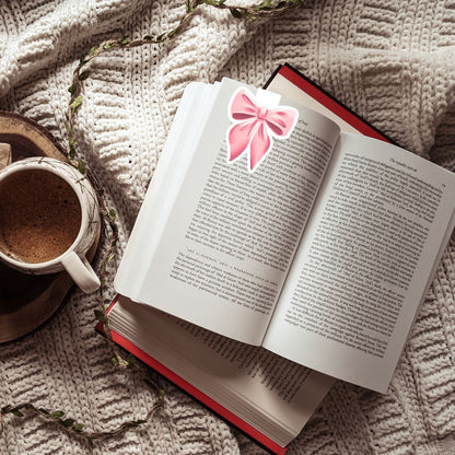 Pink Cottagecore Bow Magnetic Bookmark