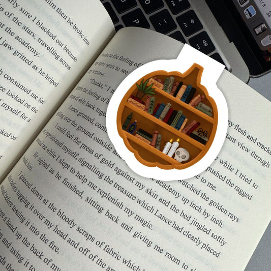 Pumpkin Bookshelf Dark Academia Magnetic Bookmark