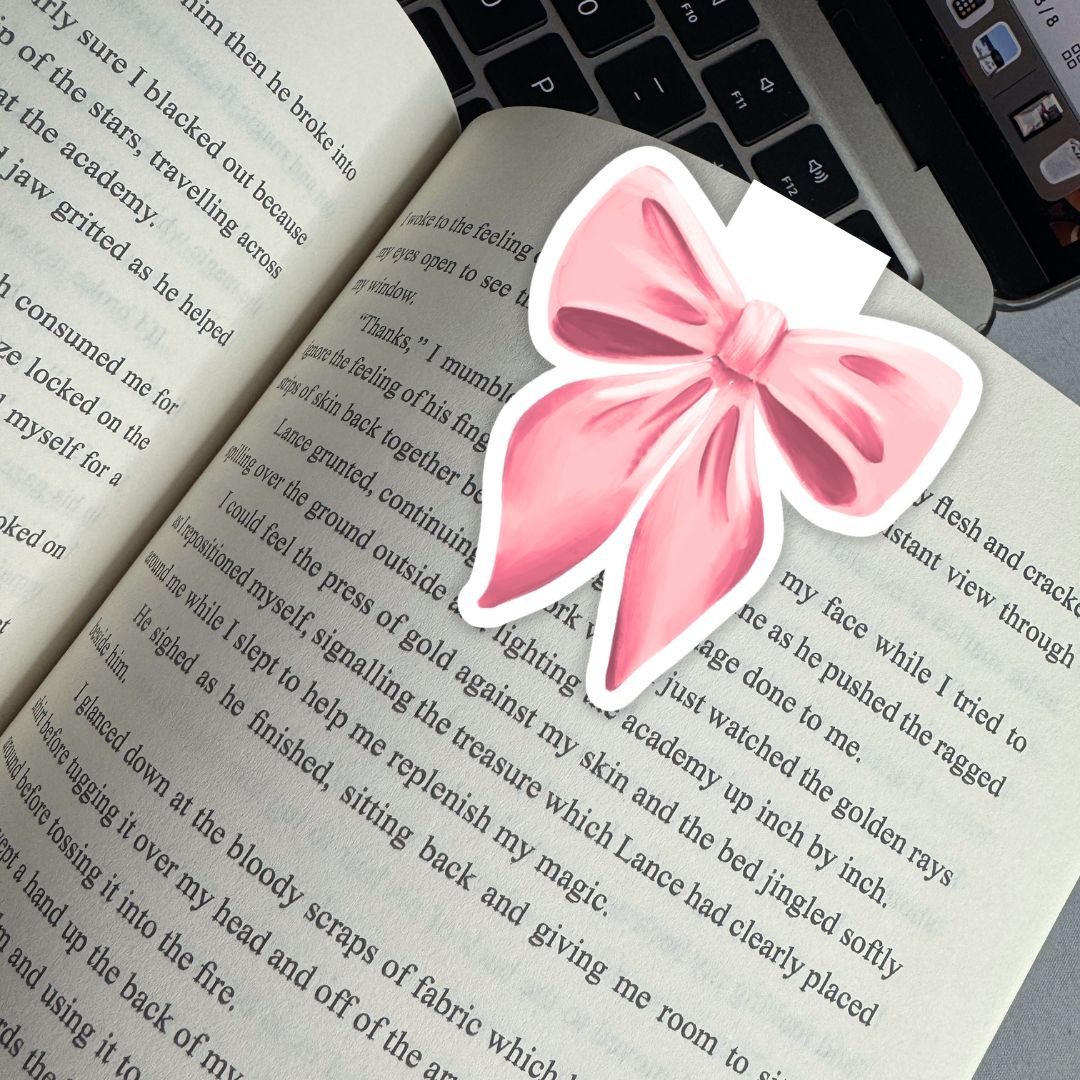 Pink Cottagecore Bow Magnetic Bookmark