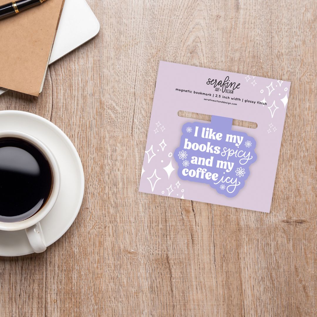 Books Spicy & Coffee Icy Magnetic Bookmark