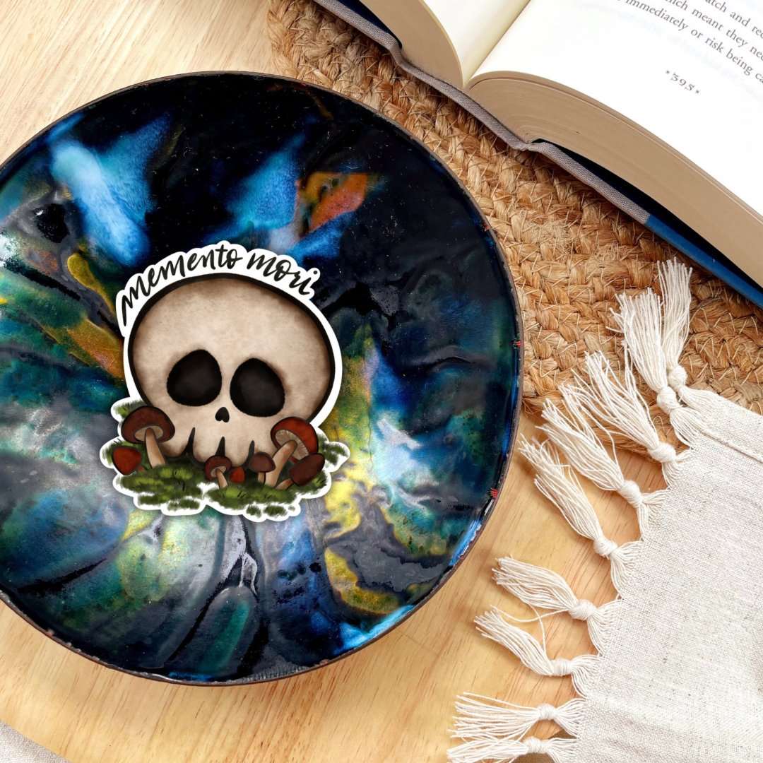 Memento Mori Skull Sticker | Bookish | SJM | Crescent City - Serafine Art & Design - 