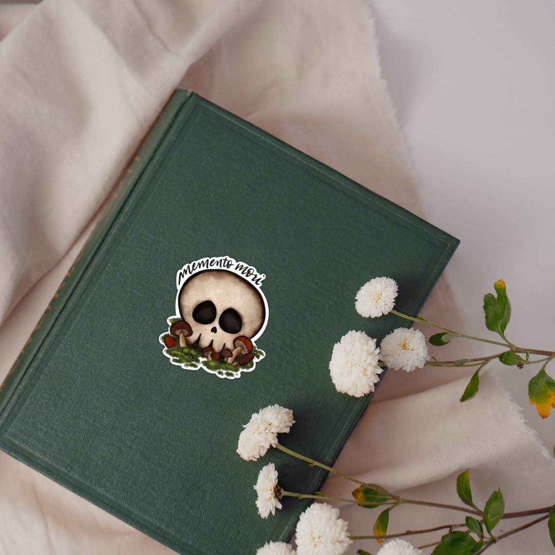 Memento Mori Skull Sticker | Bookish | SJM | Crescent City - Serafine Art & Design - 
