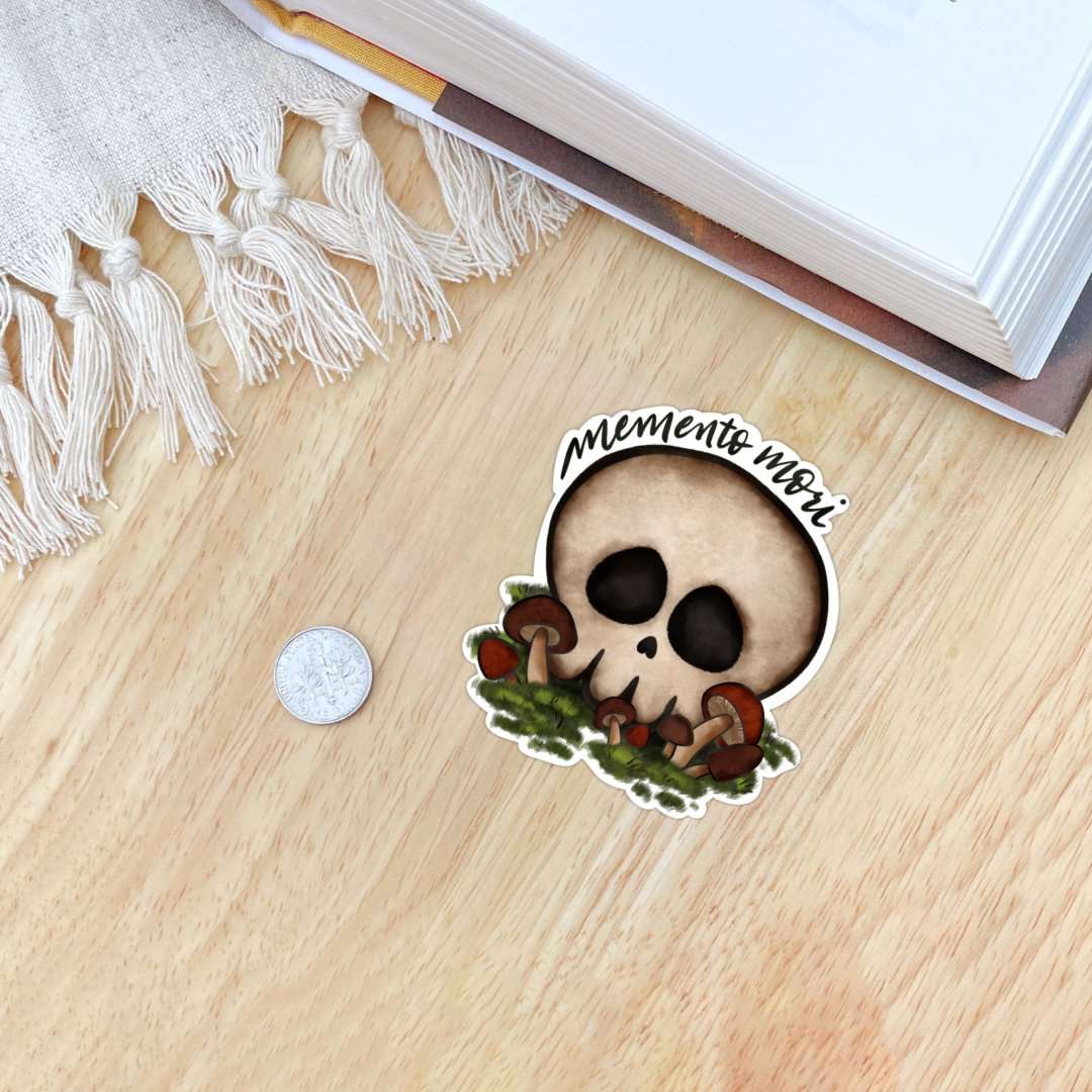 Memento Mori Skull Sticker | Bookish | SJM | Crescent City - Serafine Art & Design - 